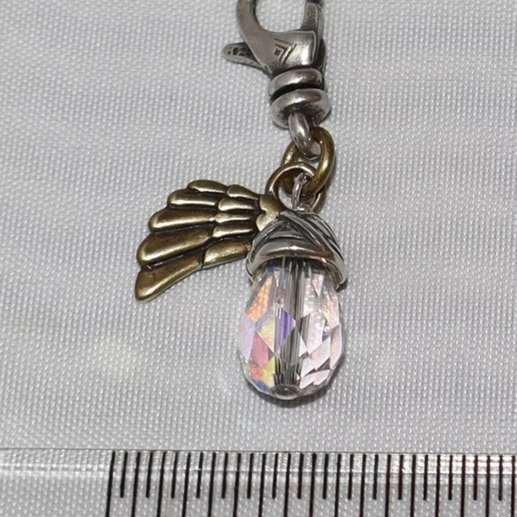 Silpada 925 Sterling Silver "On Angels Wings" Crystal Drop Clip On Charm C2550 - Picture 4 of 5
